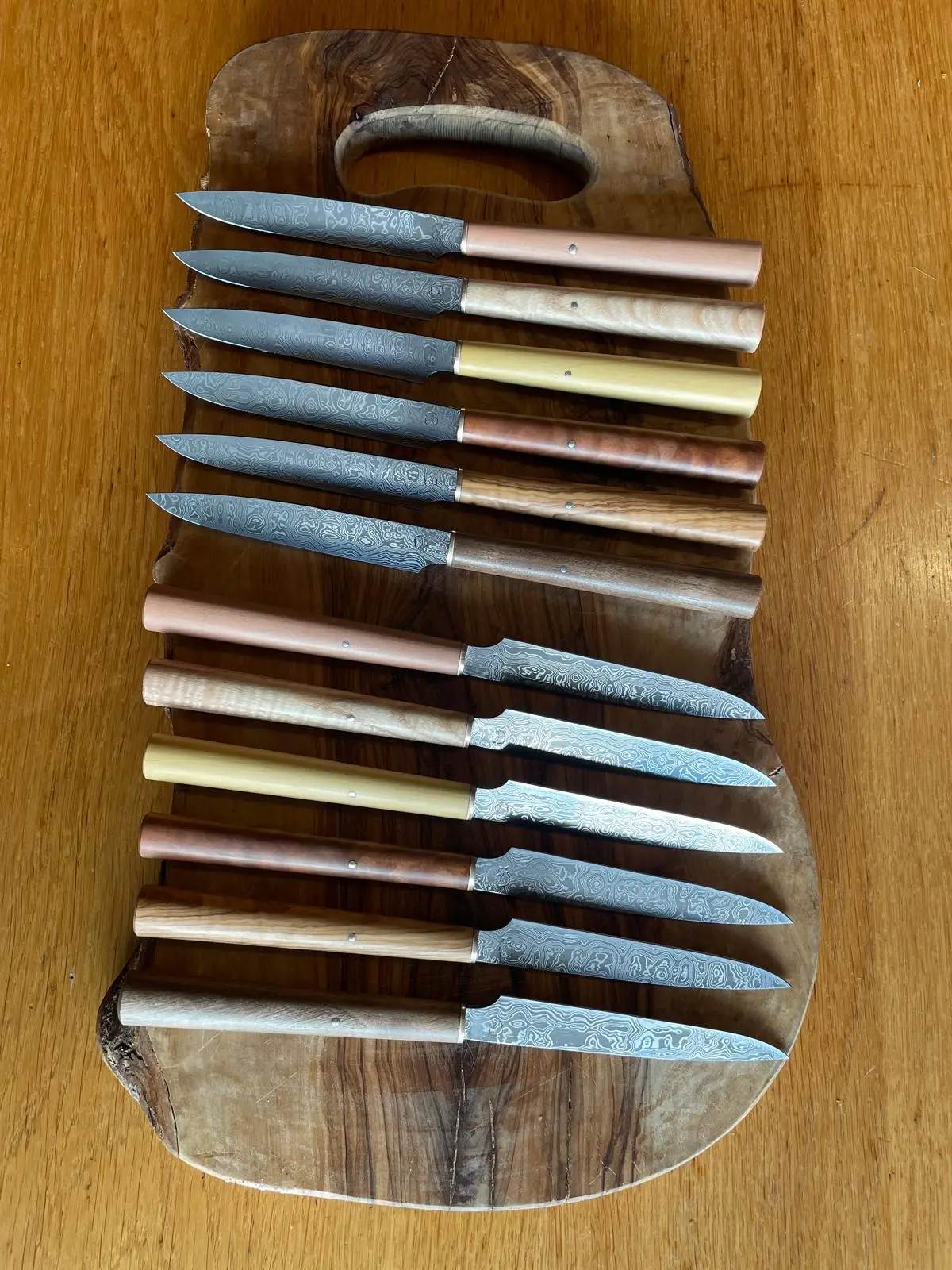 couteau lame forgé damas